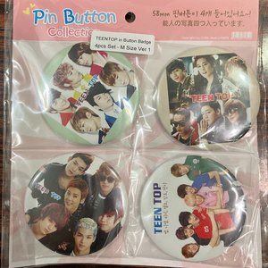 Kpop Teen Top Button Badge Pins (Set of 4)